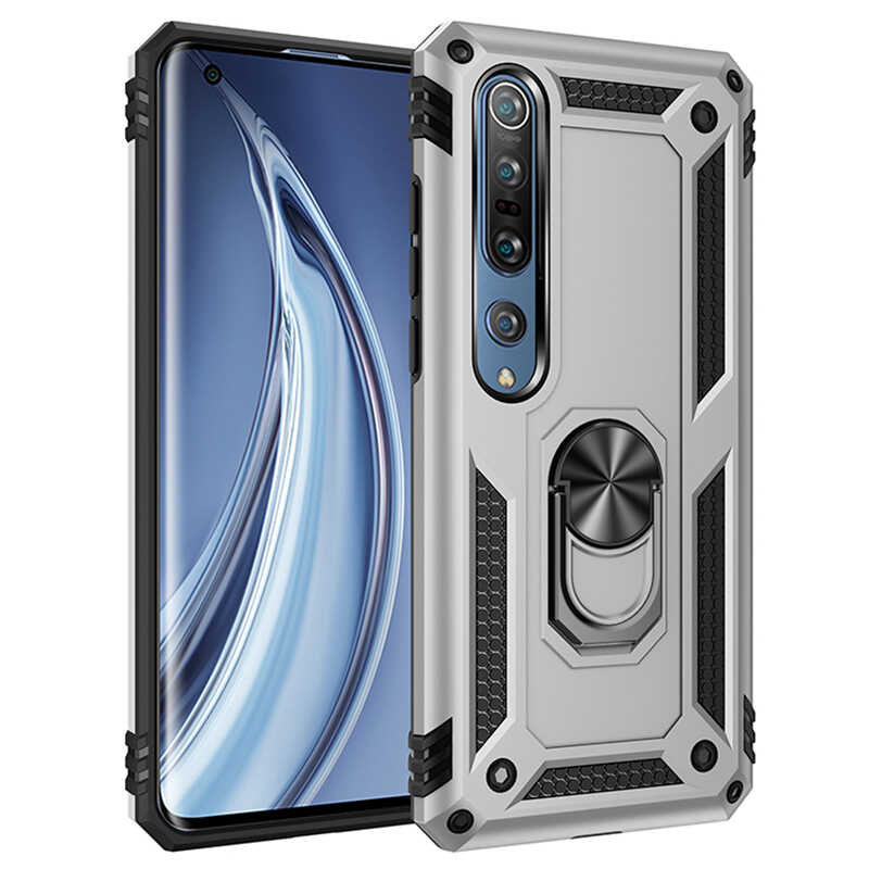 Xiaomi Mi Note 10 Lite Kılıf Zore Vega Kapak - Gri