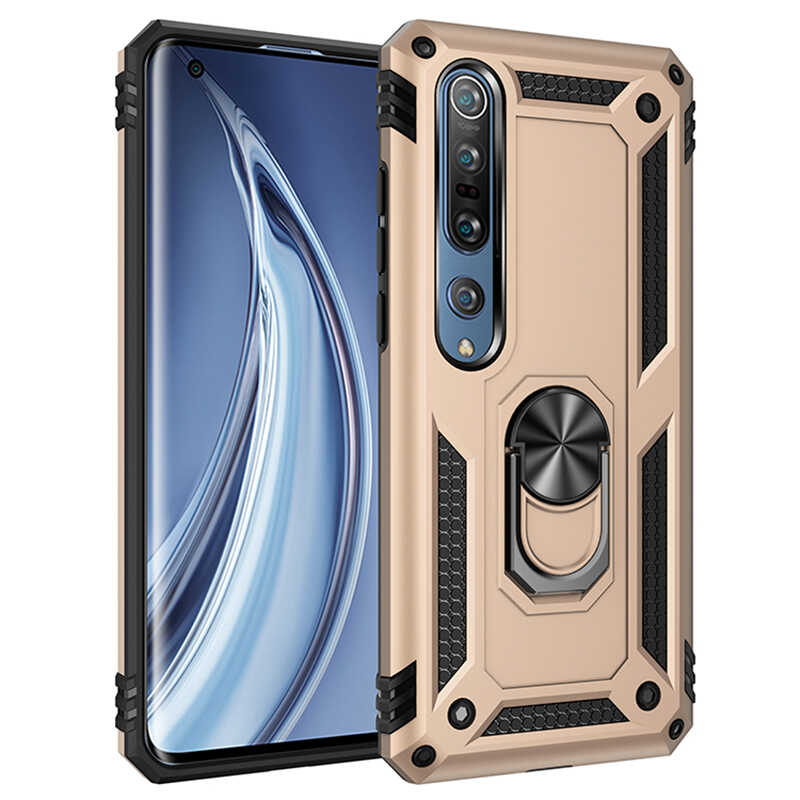 Xiaomi Mi Note 10 Lite Kılıf Zore Vega Kapak - Gold