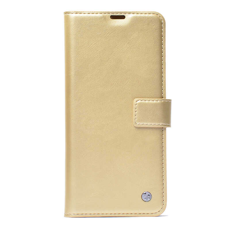 Xiaomi Poco C40 Kılıf Zore Kar Deluxe Kapaklı Kılıf - Gold