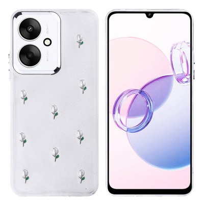 Xiaomi Poco C65 Case Airbag Designed Silvery Transparent Zore Kutup Cover - 4