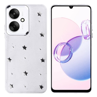 Xiaomi Poco C65 Case Airbag Designed Silvery Transparent Zore Kutup Cover - 5