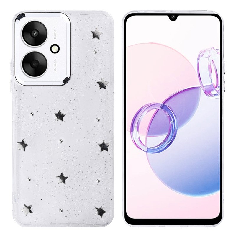 Xiaomi Poco C65 Case Airbag Designed Silvery Transparent Zore Kutup Cover - 5