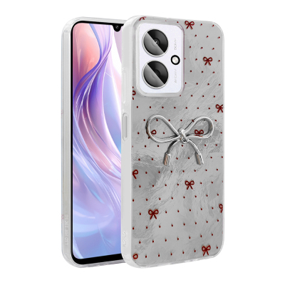 Xiaomi Poco C65 Case Camera Protection Figured Zore Ponti Silicone Cover - Zore