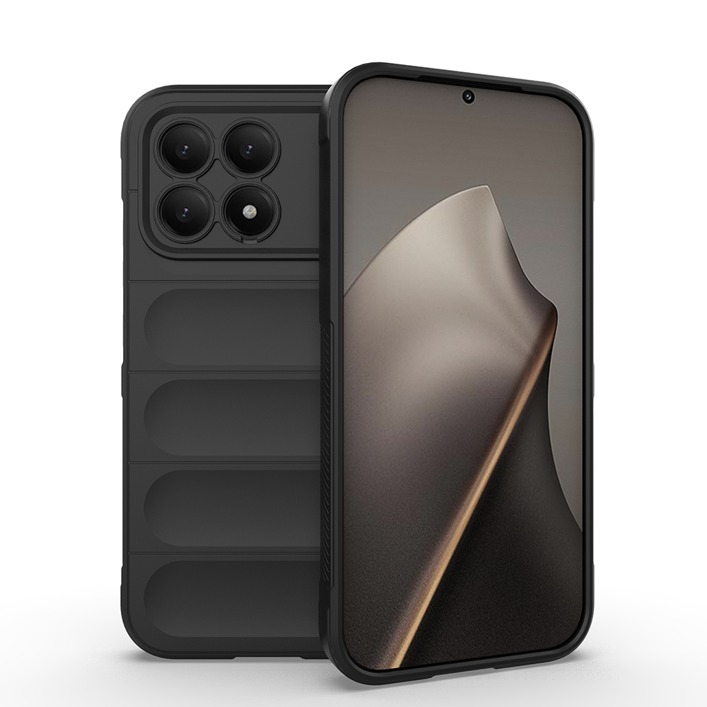 Xiaomi Poco F8 Pro Kılıf Esnek TPU Oyuklu Arka Yüzey Tasarımlı Zore Etnik Silikon Kapak - Siyah