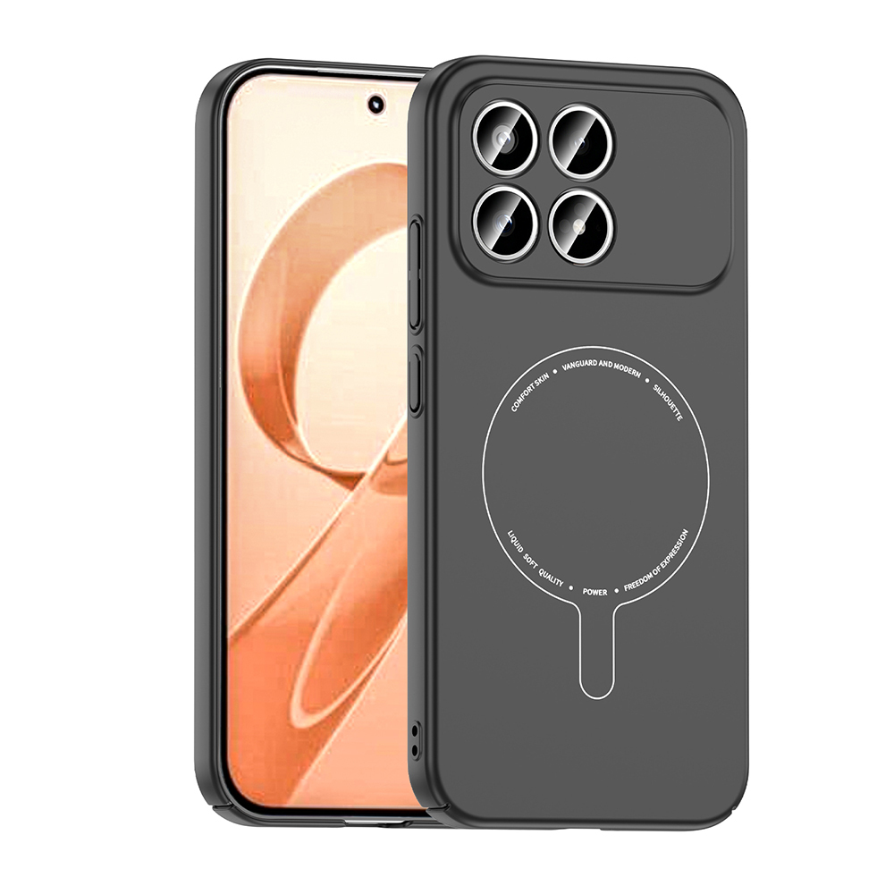 Xiaomi Poco F8 Pro Kılıf M-Safe Şarj Özellikli Kamera Korumalı Zore Elio Sert PC Kapak - Siyah