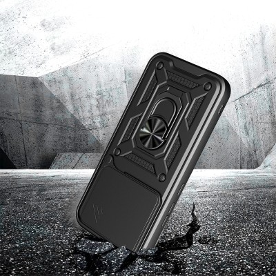 Xiaomi Poco F8 Pro Kılıf Magnetik Standlı Kamera Korumalı Zore Sürgülü Vega Kapak - 3