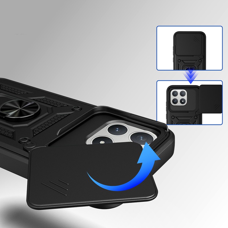 Xiaomi Poco F8 Pro Kılıf Magnetik Standlı Kamera Korumalı Zore Sürgülü Vega Kapak - 7