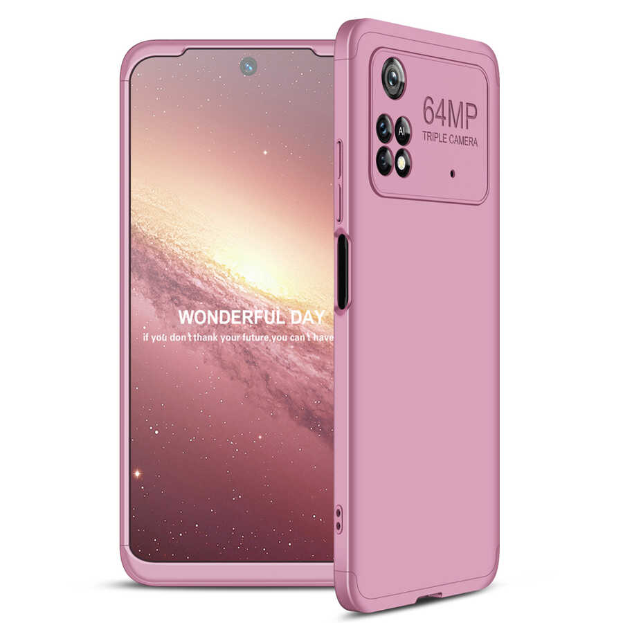 Xiaomi Poco M4 Pro 4G Kılıf Zore Ays Kapak - Rose Gold