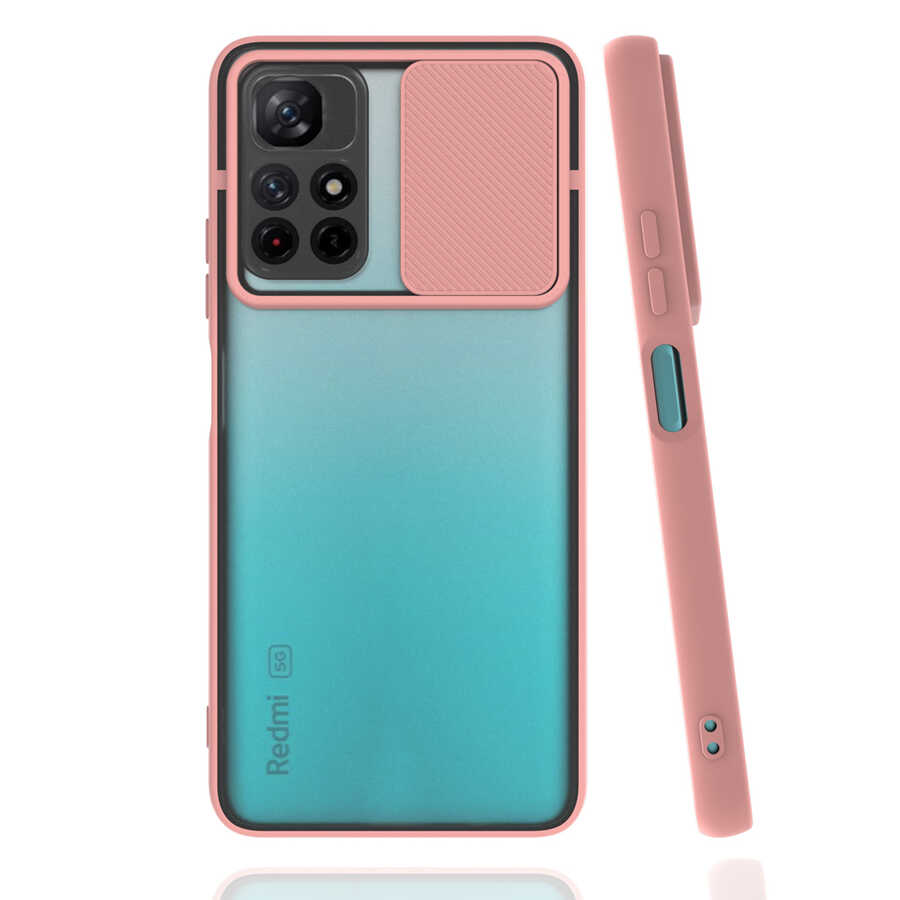 Xiaomi Poco M4 Pro 5G Kılıf Zore Lensi Kapak - Pembe Açık