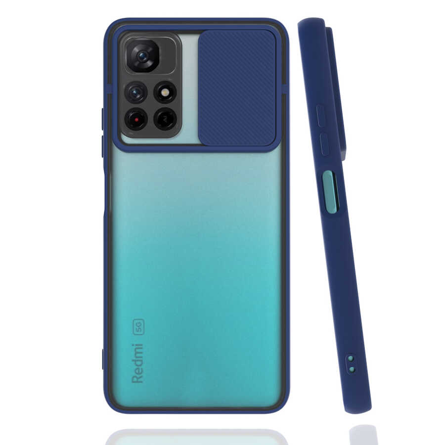 Xiaomi Poco M4 Pro 5G Kılıf Zore Lensi Kapak - Lacivert