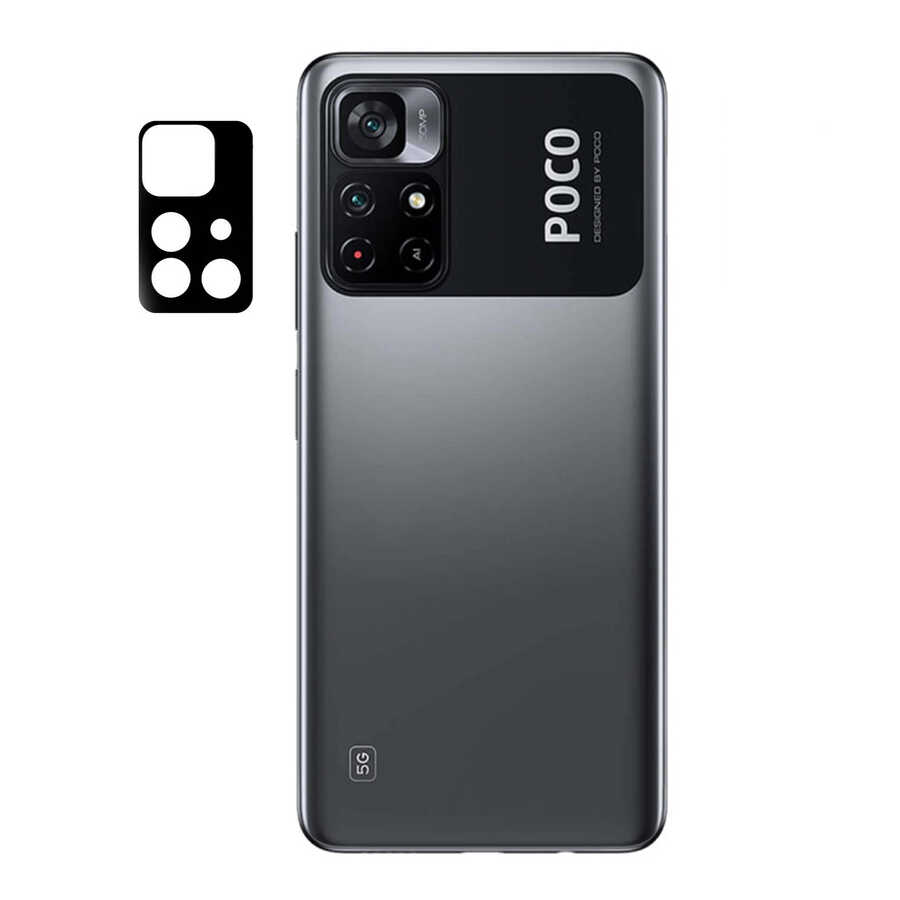 Xiaomi Poco M4 Pro 5G Zore 3D Kamera Camı - Siyah