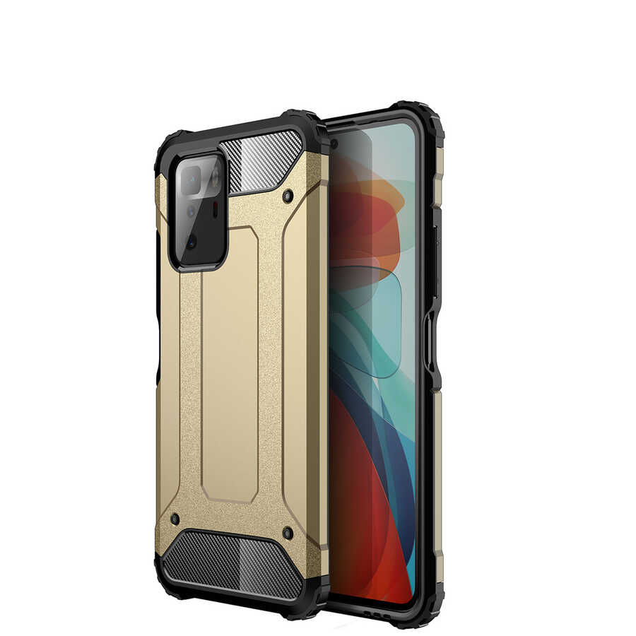 Xiaomi Poco X3 GT Kılıf Zore Crash Silikon Kapak - Gold