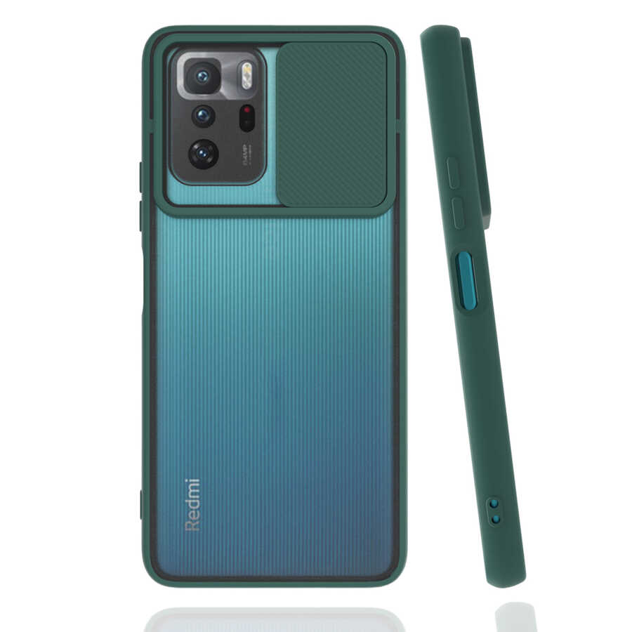 Xiaomi Poco X3 GT Kılıf Zore Lensi Kapak - Koyu Yeşil