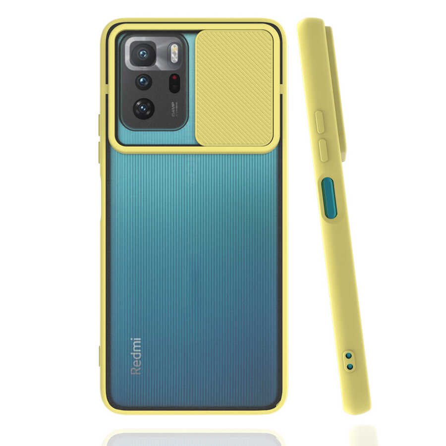 Xiaomi Poco X3 GT Kılıf Zore Lensi Kapak - Sarı