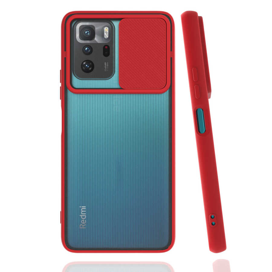 Xiaomi Poco X3 GT Kılıf Zore Lensi Kapak - Kırmızı
