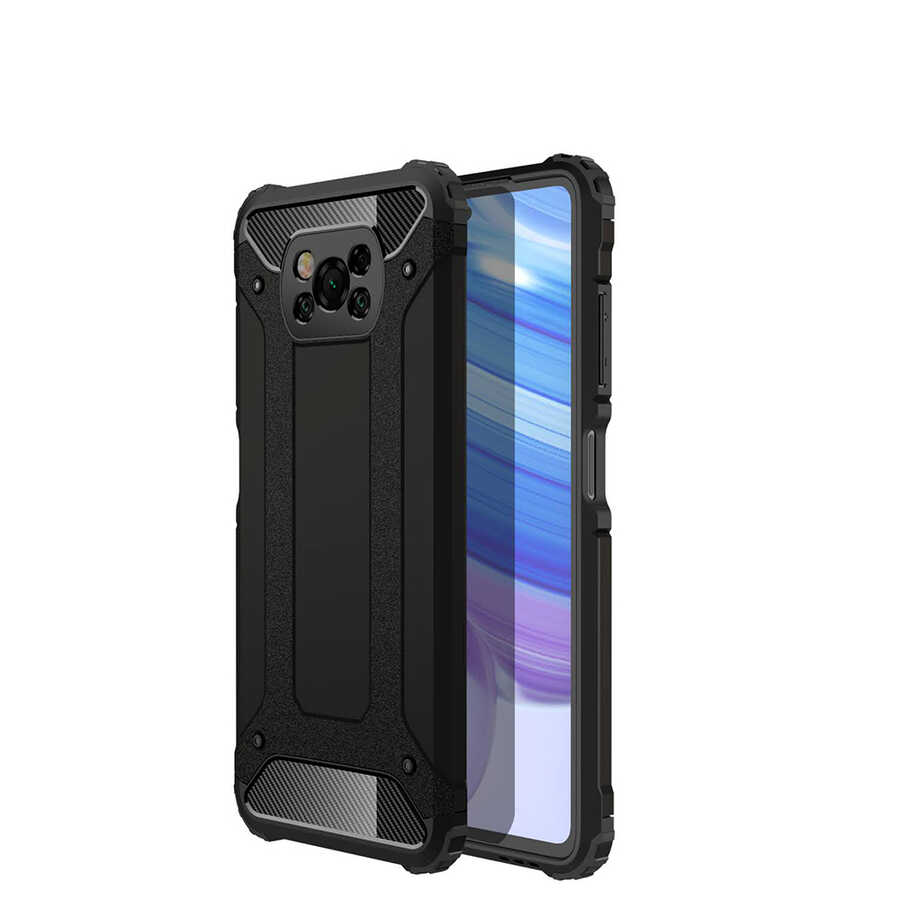 Xiaomi Poco X3 Kılıf Zore Crash Silikon Kapak - Siyah