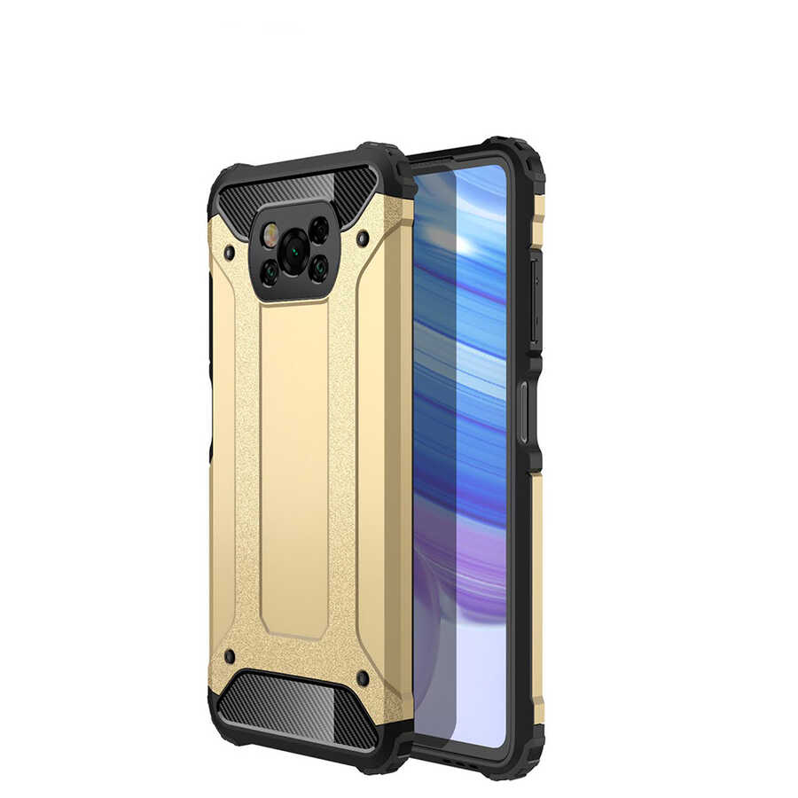 Xiaomi Poco X3 Kılıf Zore Crash Silikon Kapak - Gold