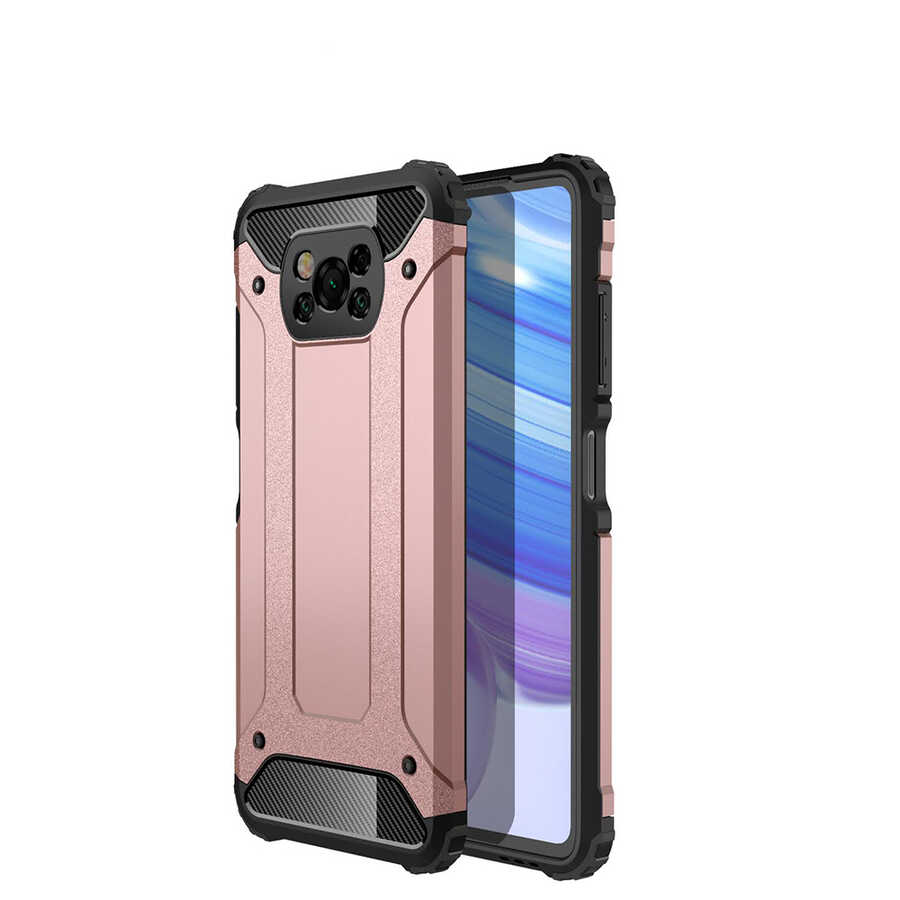 Xiaomi Poco X3 Kılıf Zore Crash Silikon Kapak - Rose Gold