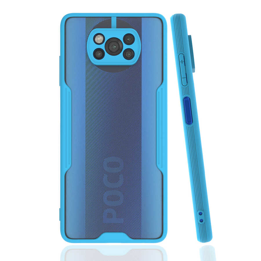 Xiaomi Poco X3 Kılıf Zore Parfe Kapak - Mavi