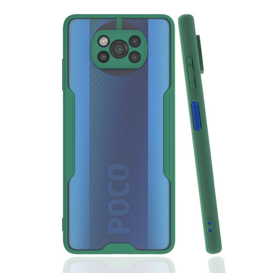 Xiaomi Poco X3 Kılıf Zore Parfe Kapak - Koyu Yeşil