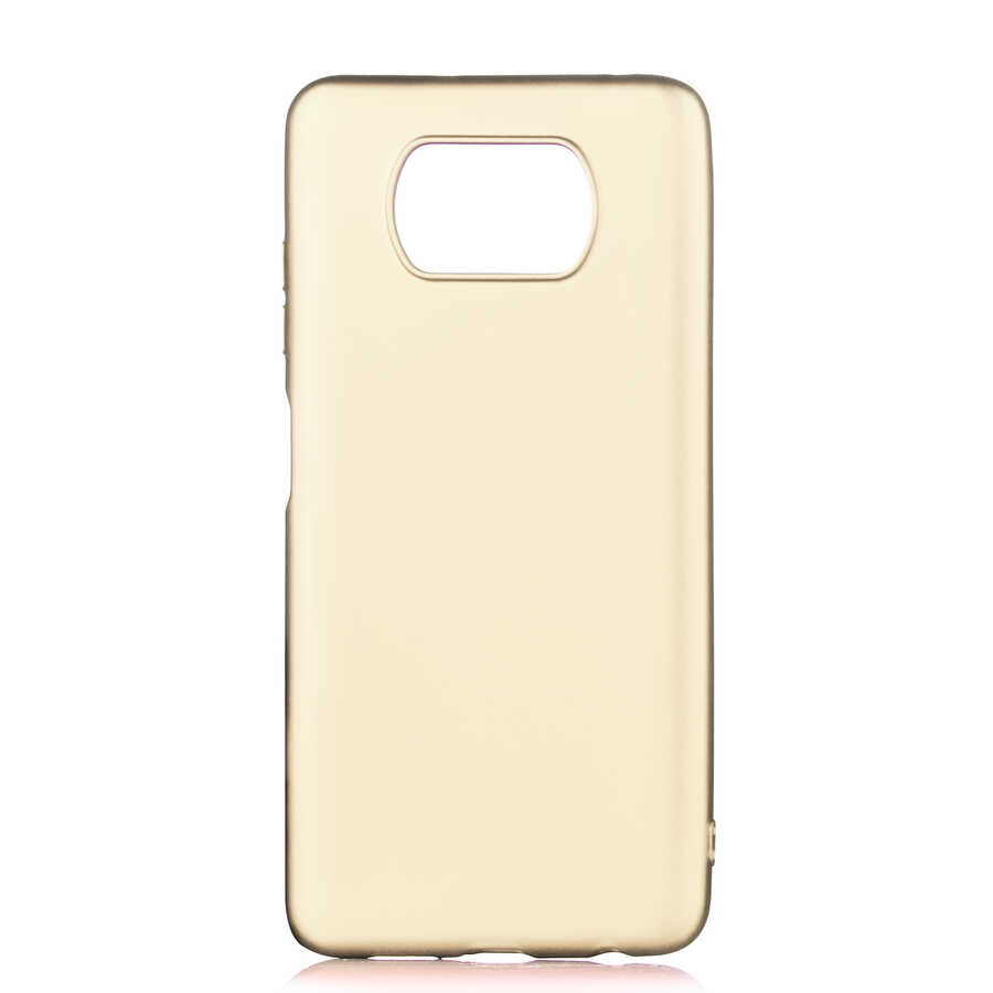 Xiaomi Poco X3 Kılıf Zore Premier Silikon Kapak - Gold