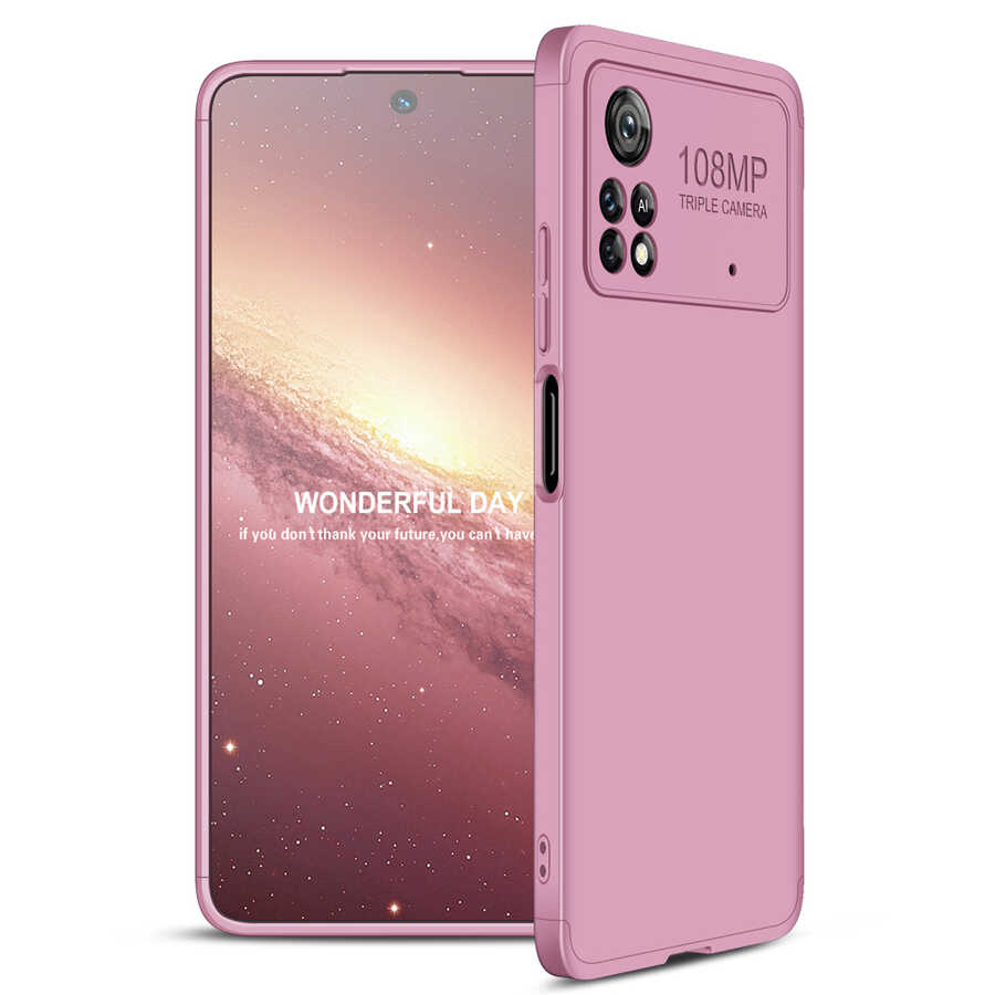 Xiaomi Poco X4 Pro 5G Kılıf Zore Ays Kapak - Rose Gold