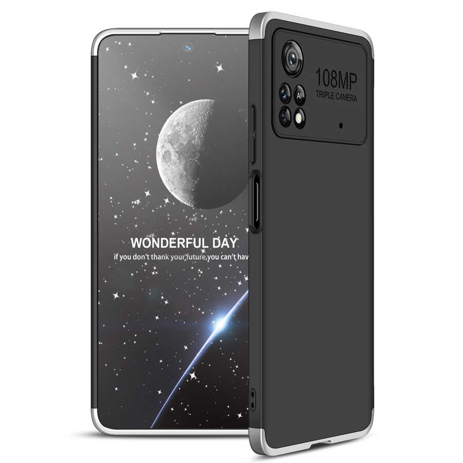 Xiaomi Poco X4 Pro 5G Kılıf Zore Ays Kapak - Siyah-Gri