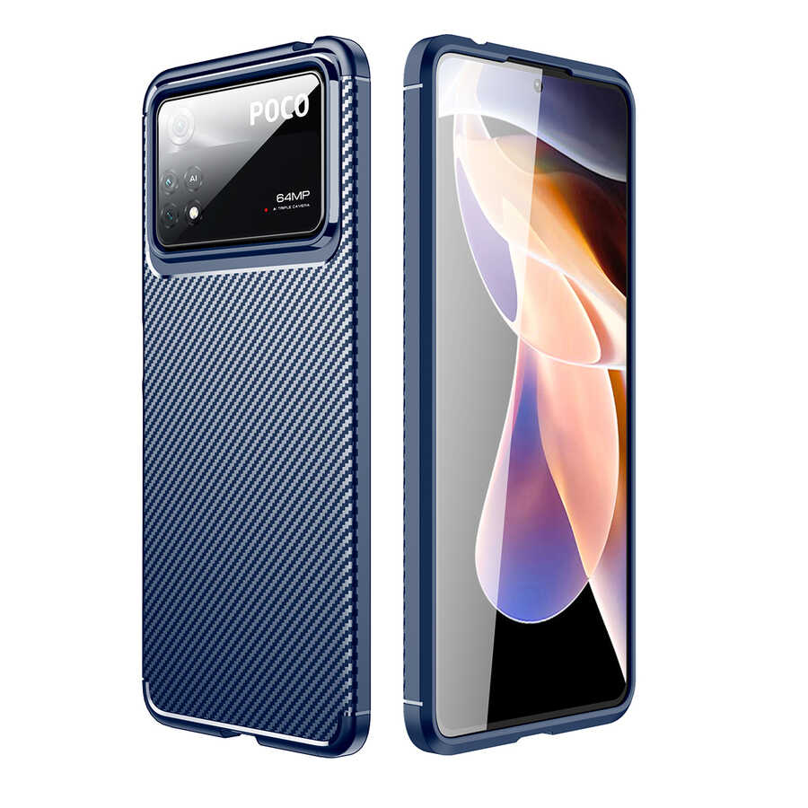 Xiaomi Poco X4 Pro 5G Kılıf Zore Negro Silikon Kapak - Lacivert
