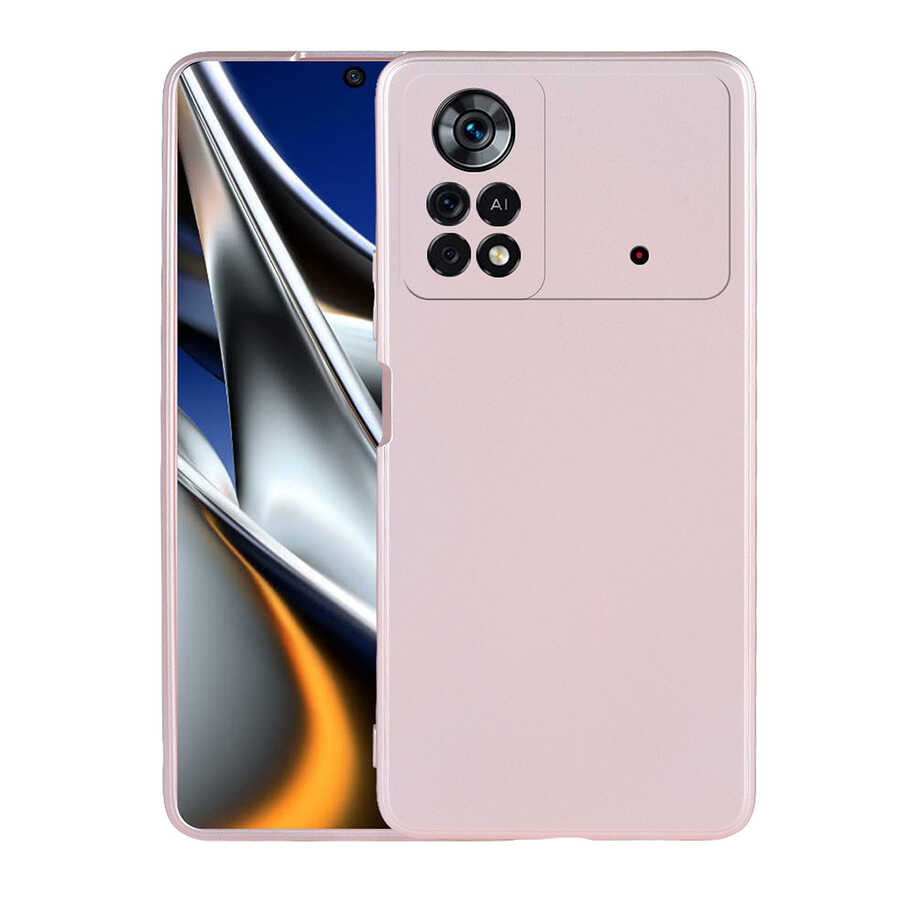 Xiaomi Poco X4 Pro 5G Kılıf Zore Premier Silikon Kapak - Rose Gold