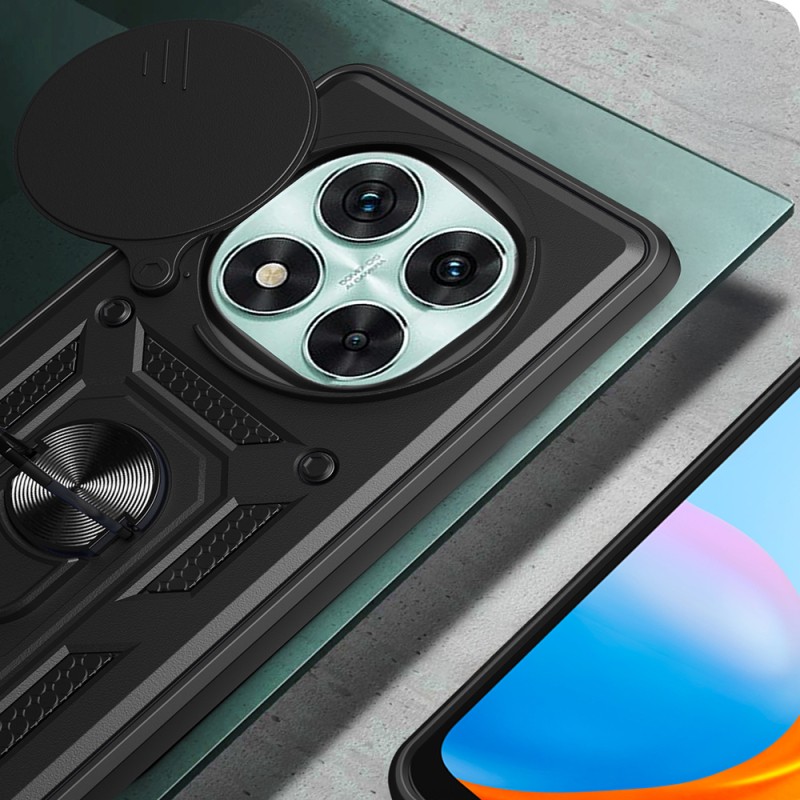 Xiaomi Poco X7 Kılıf Magnetik Standlı Kamera Korumalı Zore Sürgülü Vega Kapak - 5