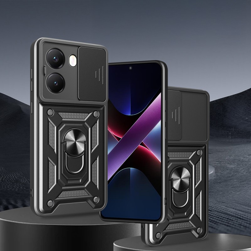 Xiaomi Poco X7 Pro Case Magnetic Stand Camera Protected Zore Sliding Vega Cover - 4