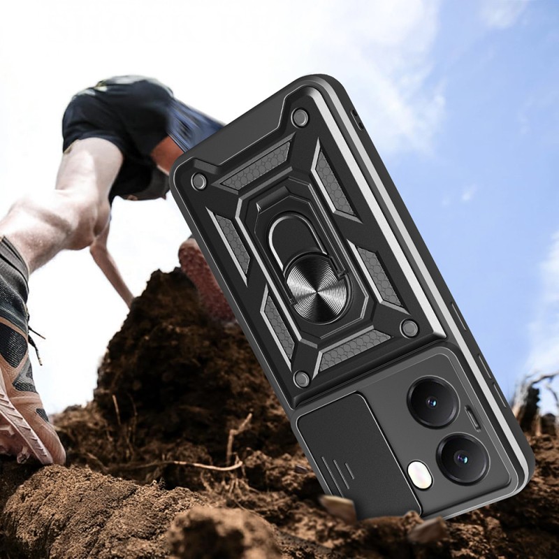 Xiaomi Poco X7 Pro Case Magnetic Stand Camera Protected Zore Sliding Vega Cover - 5
