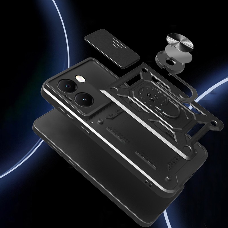 Xiaomi Poco X7 Pro Case Magnetic Stand Camera Protected Zore Sliding Vega Cover - 7