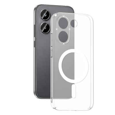 Xiaomi Poco X8 Pro Kamera Korumalı M-Safe Şarj Özellikli Şeffaf Zore London Sert PC Kapak - Zore