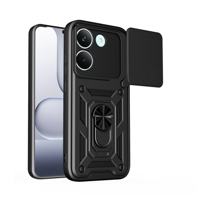 Xiaomi Poco X8 Pro Kılıf Magnetik Standlı Kamera Korumalı Zore Sürgülü Vega Kapak - Zore