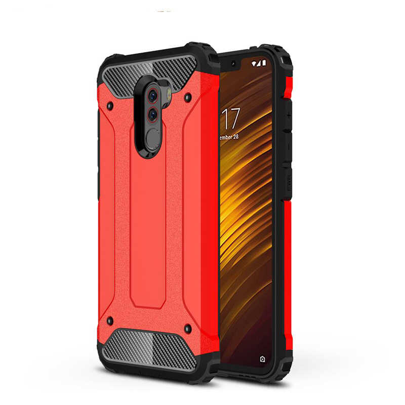 Xiaomi Pocophone F1 Kılıf Zore Crash Silikon Kapak - Kırmızı