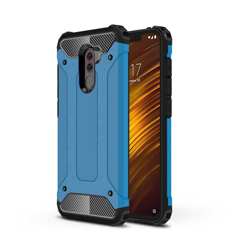 Xiaomi Pocophone F1 Kılıf Zore Crash Silikon Kapak - Mavi
