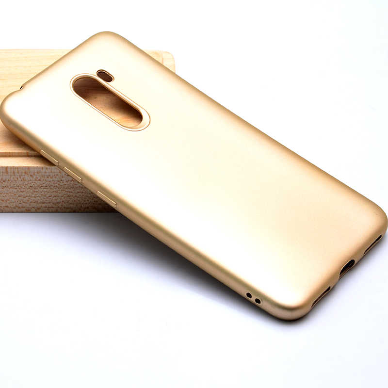 Xiaomi Pocophone F1 Kılıf Zore Premier Silikon Kapak - Gold