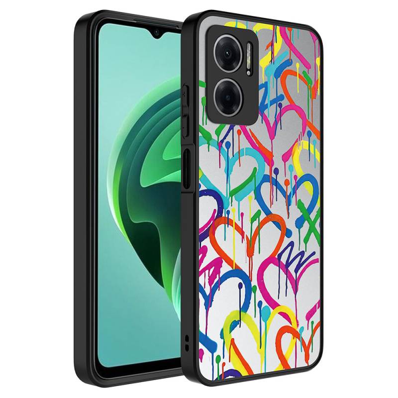 Xiaomi Redmi 10 5G Case Mirror Patterned Camera Protection Glossy Zore Mirror Cover - 9