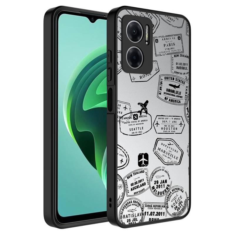 Xiaomi Redmi 10 5G Case Mirror Patterned Camera Protection Glossy Zore Mirror Cover - 6