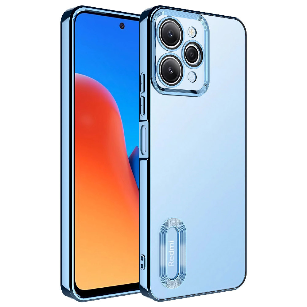 Redmi 12 4G Kılıf Kamera Korumalı Logo Gösteren NXXA Omega Kapak - Sierra Mavi