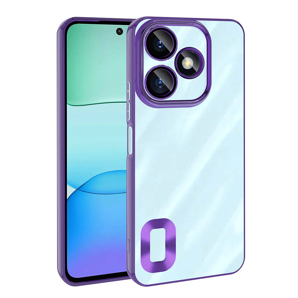 Xiaomi Redmi 13 4G Kılıf Kamera Korumalı Logo Gösteren Zore Omega Kapak - Derin Mor