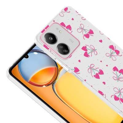 Xiaomi Redmi 13C Case with Camera Protector, Patterned Zore Clip Cover - 7