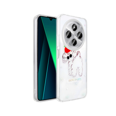 Xiaomi Redmi 14C 4G Case Transparent Figured Zore Folk Hard Cover - Zore