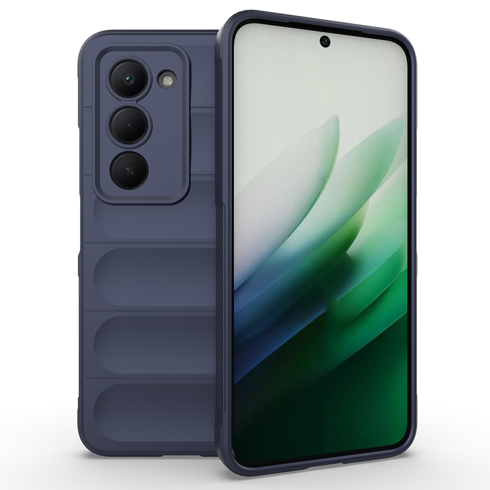 Xiaomi Redmi 15 Kılıf Esnek TPU Oyuklu Arka Yüzey Tasarımlı Zore Etnik Silikon Kapak - Lacivert