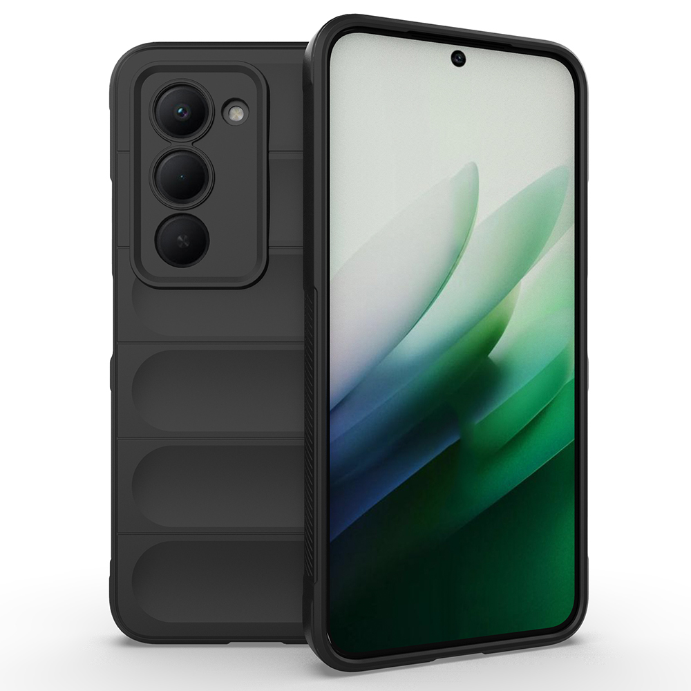Xiaomi Redmi 15 Kılıf Esnek TPU Oyuklu Arka Yüzey Tasarımlı Zore Etnik Silikon Kapak - Siyah