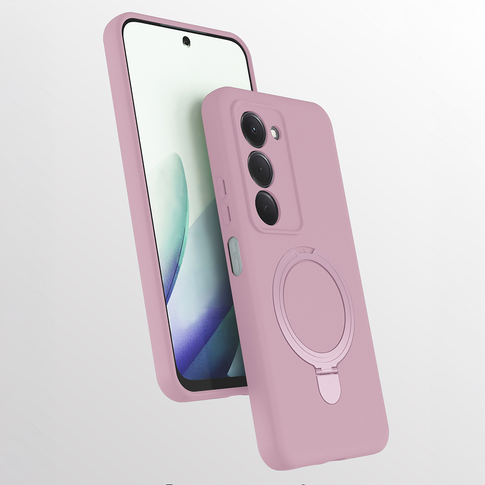 Xiaomi Redmi 15 Kılıf M-safe Şarj Özellikli Standlı Zore Samara Kapak - Pembe