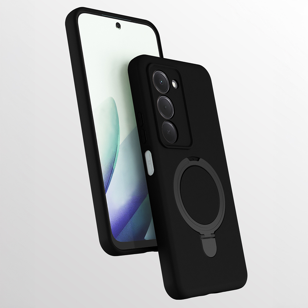Xiaomi Redmi 15 Kılıf M-safe Şarj Özellikli Standlı Zore Samara Kapak - Siyah
