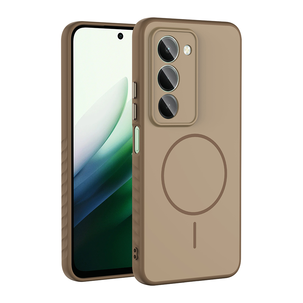 Xiaomi Redmi 15 Kılıf M-safe Şarj Özellikli Zore Tea Kapak - Gold
