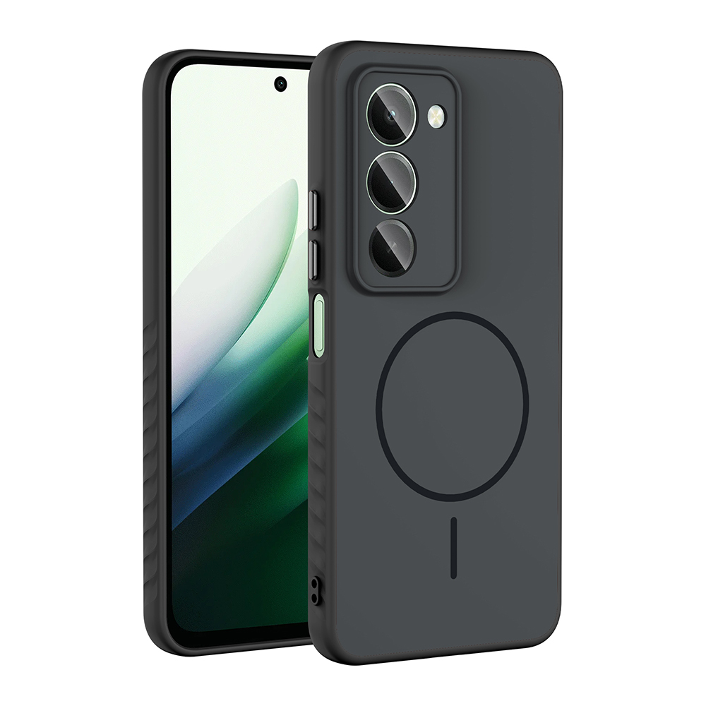 Xiaomi Redmi 15 Kılıf M-safe Şarj Özellikli Zore Tea Kapak - Siyah